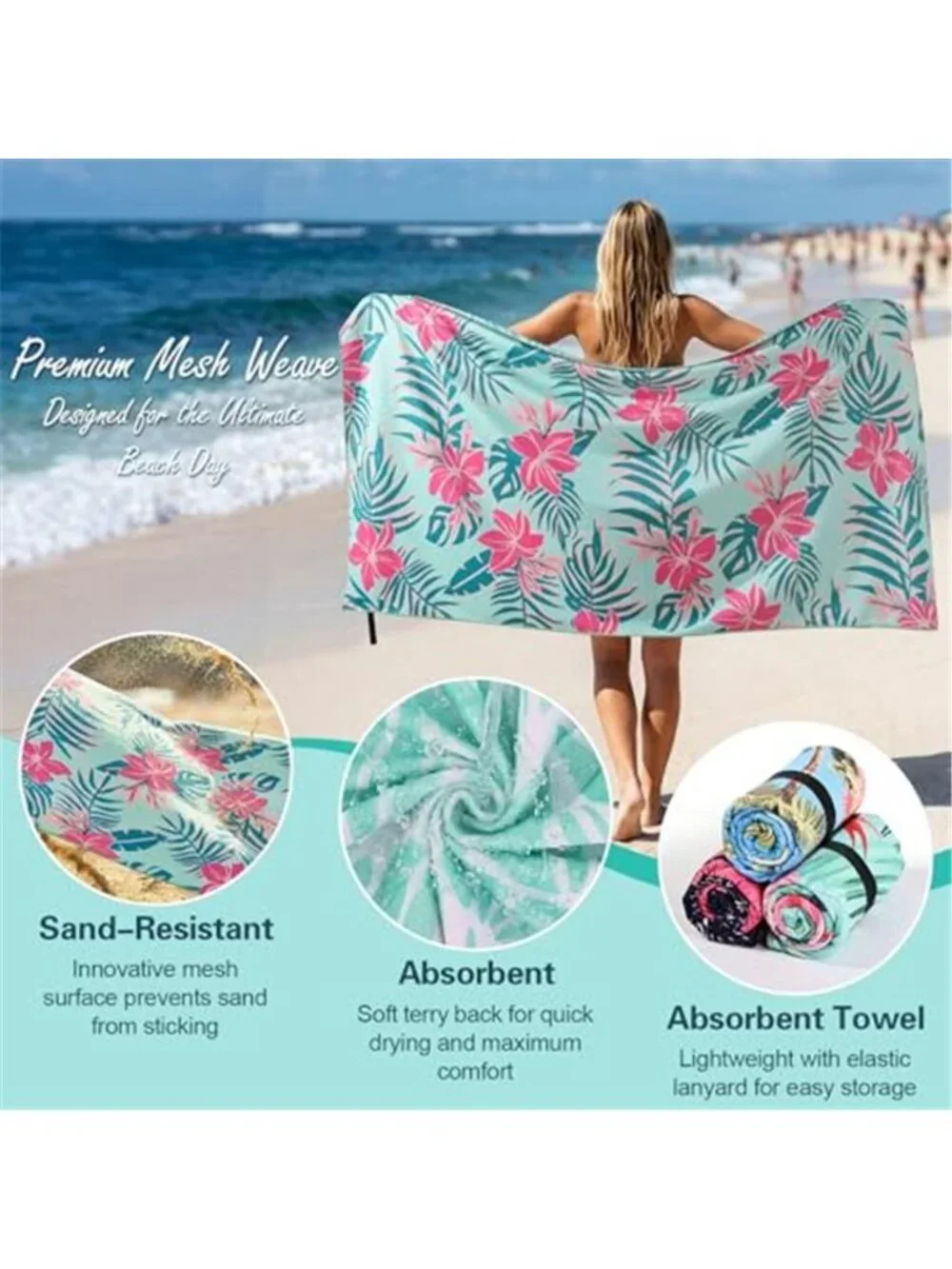 Oversized Beach Towel for Women Adults, 35x72